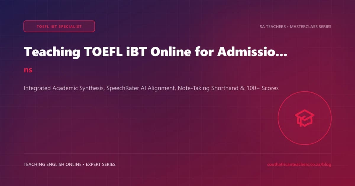 How to Teach TOEFL iBT Speaking and Writing Online for University Admissions: The Academic Score Booster